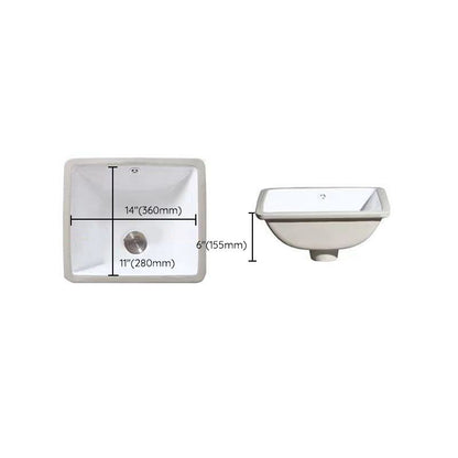 BowLift | Modern Under-mount Sink Oval Porcelain with Pop-Up Drain Sink