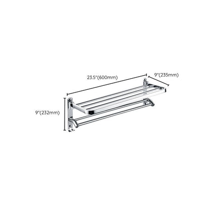 BowLift | Chrome Modern Bathroom Hardware Set Stainless Steel Towel Hook/Towel Rail & Bathroom Shelf