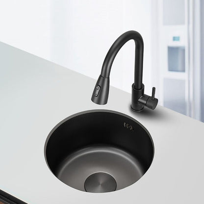 BowLift | Kitchen Sink Round Single Bowl Color and Scratch Resistant Under-mounted Stainless Steel Kitchen Sink