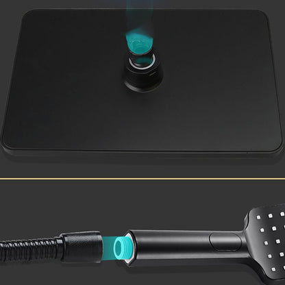 BowLift | Modern rectangular shower head combo standard spray pattern with hand shower