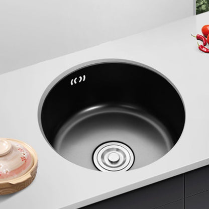 Kalsten | Single Bowl Kitchen Sink Round Stainless Steel Sink with Drain Strainer Kits