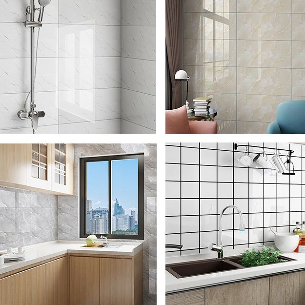 Skanto Stain-Resistant Peel and Stick Tiles with Marble Effect for Kitchen Backsplash