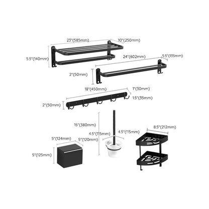 Black modern bathroom accessory set Stainless steel bathroom fixtures