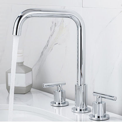 BowLift | Modern 2-Handle Bathroom Sink Faucet 3-Hole Widespread Bathroom Faucet