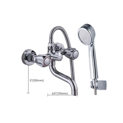 Skanto Skanto | Chrome Servant Faucet Trim Wall Mounted Swivel Spout with Hand Shower