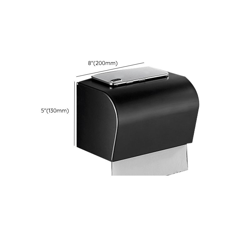 BowLift | Matt Black 5-piece Modern Bathroom Accessory Set with Shelf/Tower Bar & Paper Holder