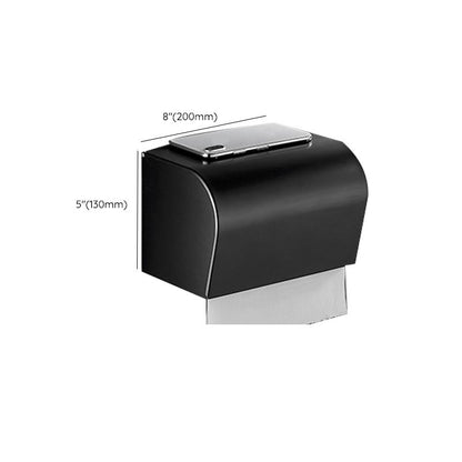 BowLift | Matt Black 5-piece Modern Bathroom Accessory Set with Shelf/Tower Bar & Paper Holder