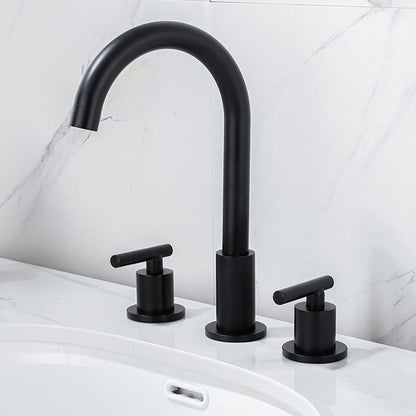 BowLift | Modern 2-Handle Bathroom Sink Faucet 3-Hole Widespread Bathroom Faucet