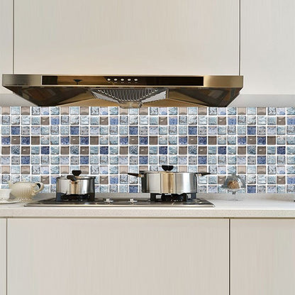 BowLift | Plastic Self-Adhesive Tiles Mosaic Tiles Grid Square Waterproof Self-Adhesive Tile Pack of 12