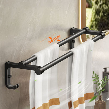 BowLift | Modern Bathroom Set Matte Black Bathroom Shelf Towel Holder Bathroom Accessories Set