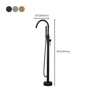 BowLift | Modern Freestanding Bathtub Faucet Copper Floor Mounted Freestanding Bathtub Faucet