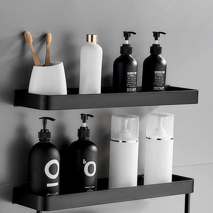 Matte Black Modern Bathroom Set 1/2 - Stainless Steel Bathroom Shelf