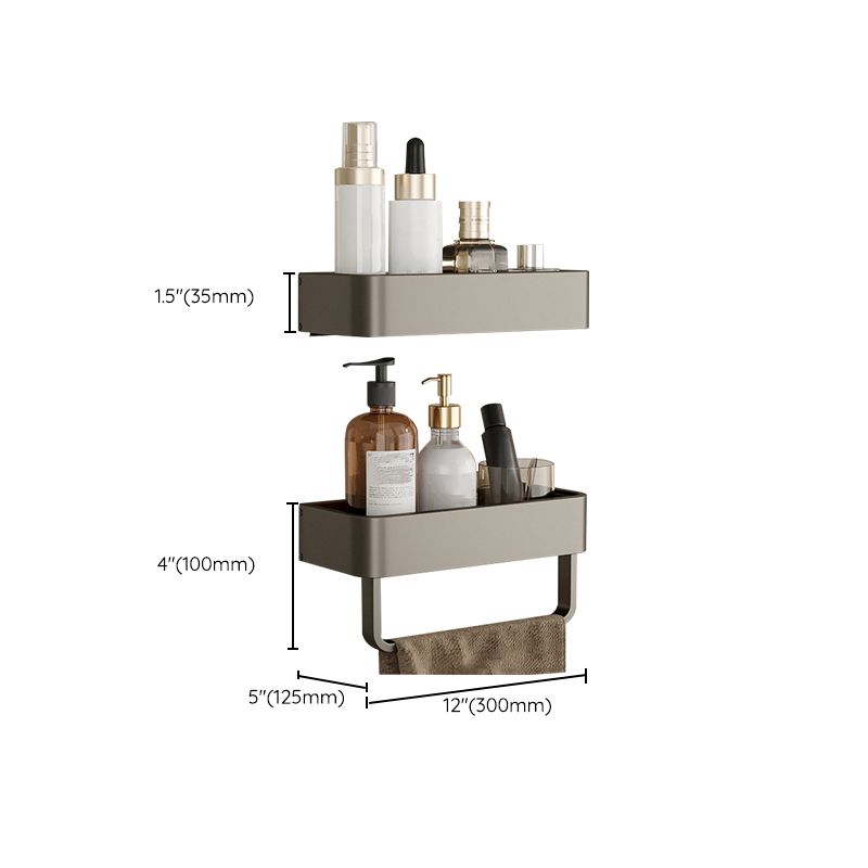 Skanto | Modern Aluminum Bathroom Accessory Set Gray Bathroom Shelf System