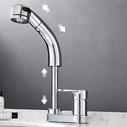 BowLift | Modern Style Sink Faucet Copper Handle Low Arc Pull-Out Sink Faucet