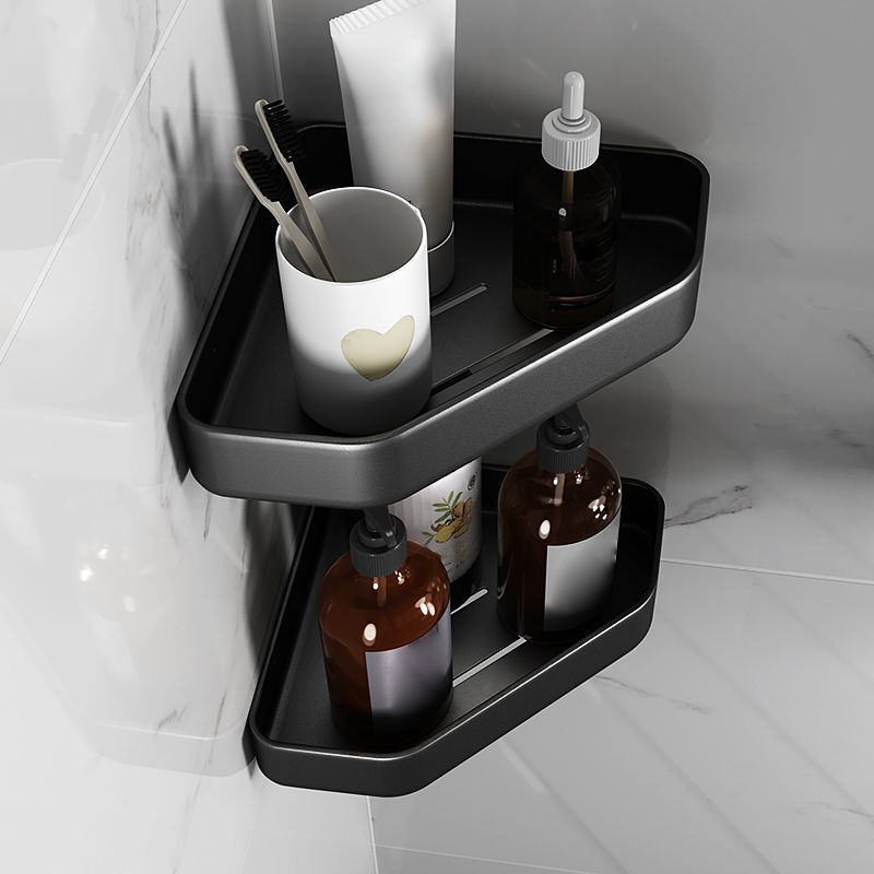Matte black bathroom accessory set Modern anti-rust 1/2/3-piece bathroom shelf