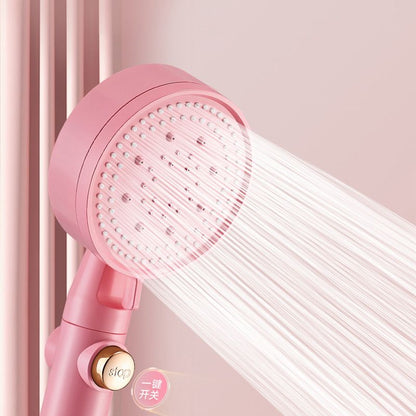 Modern plastic bathroom shower head with adjustable spray pattern
