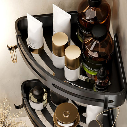 BowLift | Modern Bathroom Accessory Set Black Bathroom Shelf Bathroom Accessory Set