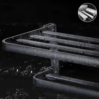 BowLift | Modern Bathroom Accessory Set Matte Black/Grey Bathroom Shelf/Towel Holder & Paper Holder