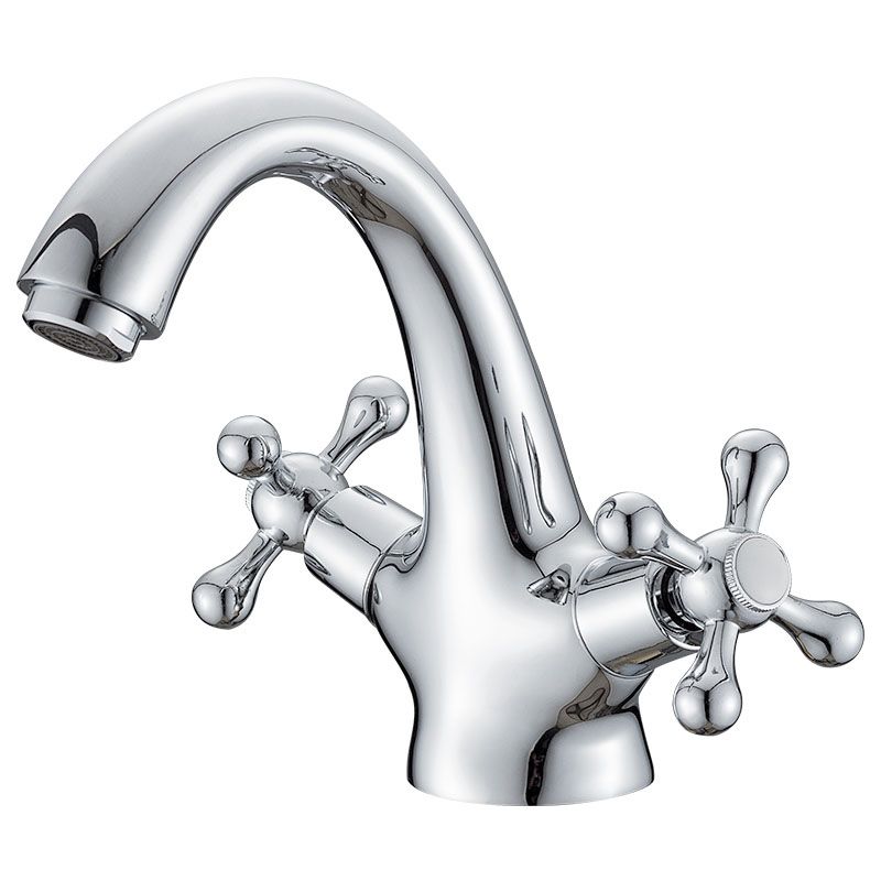 BowLift | Industrial Wide-Spread Bathroom Faucet with Dual Cross Handles – Brass Construction