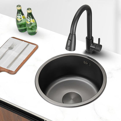 BowLift | Kitchen Sink Round Single Bowl Color and Scratch Resistant Under-mounted Stainless Steel Kitchen Sink