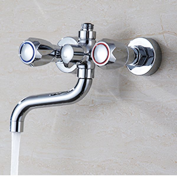 Skanto Skanto | Chrome Servant Faucet Trim Wall Mounted Swivel Spout with Hand Shower