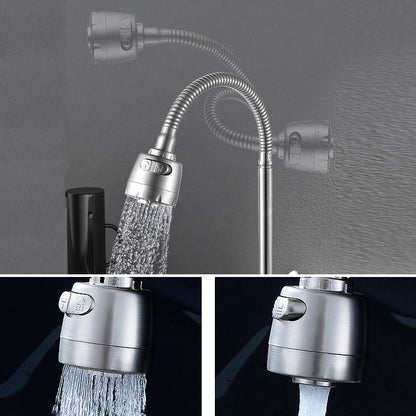 BowLift | Modern Bridge Faucet 304 Stainless Steel Knob Handle Swivel Spout Wall Mounted Faucet