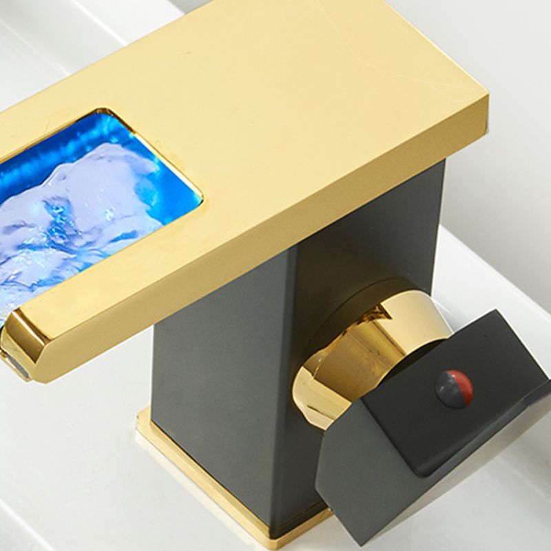 Skanto | Modern Waterfall Spout Bathroom Sink Faucet with LED Brass Bathroom Sink
