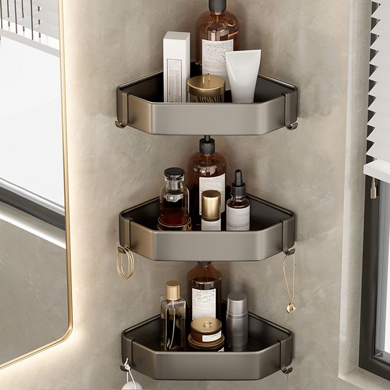 Skanto | Modern Aluminum Bathroom Accessory Set Gray Bathroom Shelf System