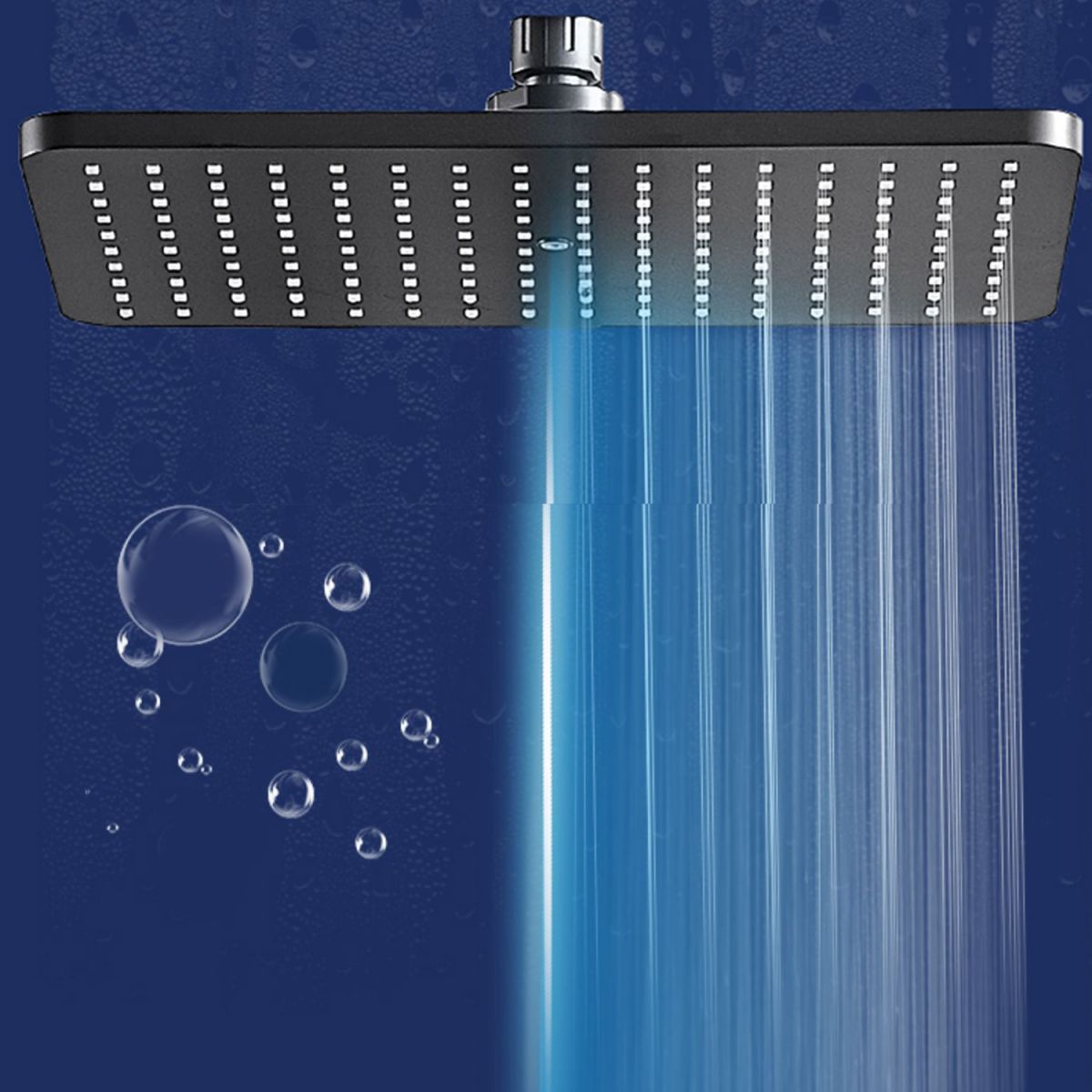BowLift | Modern rectangular shower head combo standard spray pattern with hand shower