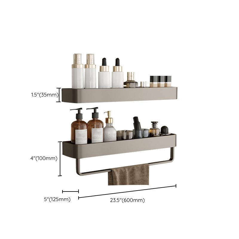 Skanto | Modern Aluminum Bathroom Accessory Set Gray Bathroom Shelf System