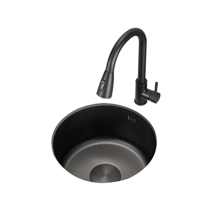 BowLift | Kitchen Sink Round Single Bowl Color and Scratch Resistant Under-mounted Stainless Steel Kitchen Sink