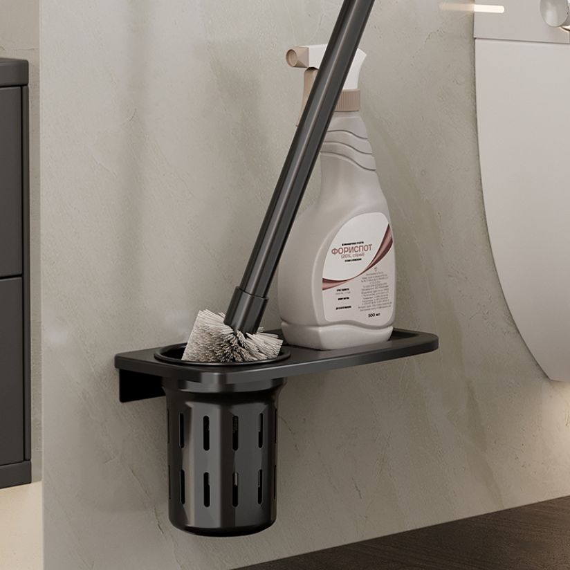 BowLift | Modern Bathroom Accessory Set Black Bathroom Shelf Bathroom Accessory Set
