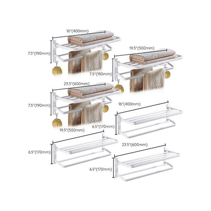 BowLift | White Bathroom Accessories Hardware Set Modern Bathroom Accessories Set, Towel Rack