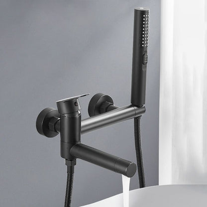 BowLift | Modern Bathtub Edge Piece Single-Lever Wall-Mounted Bathtub Faucet with Hand Shower