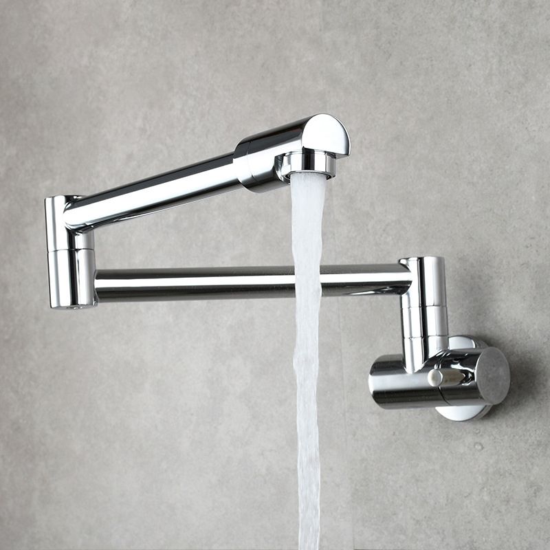 Modern Pull-Out Spout Faucet, Single-Handle, Wall-Mounted Pot Filler, Low Profile, 1-Hole Installation