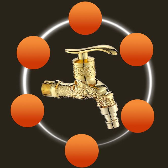 Skanto | Skanto Vintage Classic Faucet Water Lock Single Handle Dragon Engraving Wall Mounted Faucet