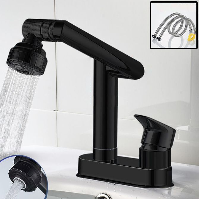 BowLift | Modern Style Sink Faucet Copper Handle Low Arc Pull-Out Sink Faucet