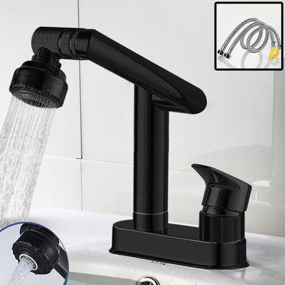 BowLift | Modern Style Sink Faucet Copper Handle Low Arc Pull-Out Sink Faucet