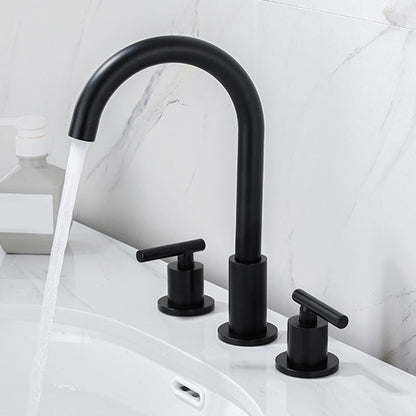 BowLift | Modern 2-Handle Bathroom Sink Faucet 3-Hole Widespread Bathroom Faucet