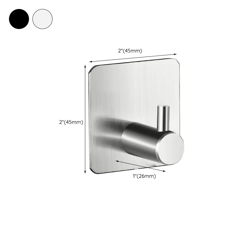 Modern bathroom accessory set made of brushed stainless steel, chrome-plated towel rail/ring & bathrobe hook