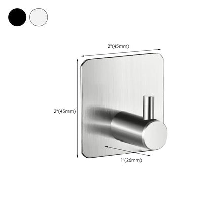 Modern bathroom accessory set made of brushed stainless steel, chrome-plated towel rail/ring & bathrobe hook