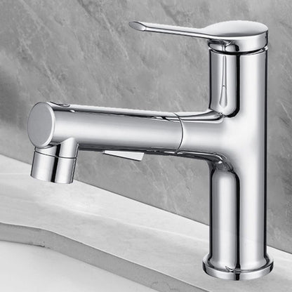 Pull-out single-lever 1-hole basin mixer