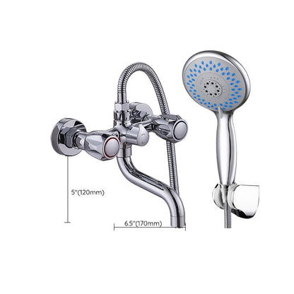 Skanto Skanto | Chrome Servant Faucet Trim Wall Mounted Swivel Spout with Hand Shower