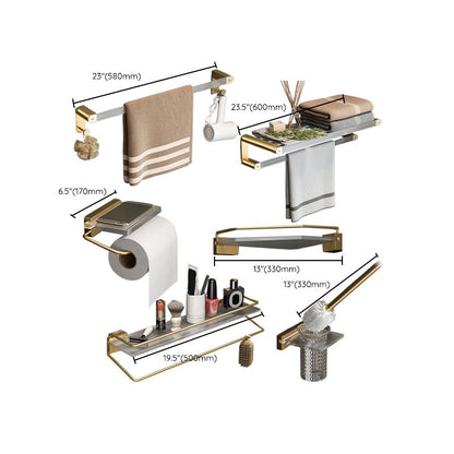 BowLift | Modern Bathroom Accessory Set Bathroom Shelf Gold Towel Holder Bathroom Hardware Set