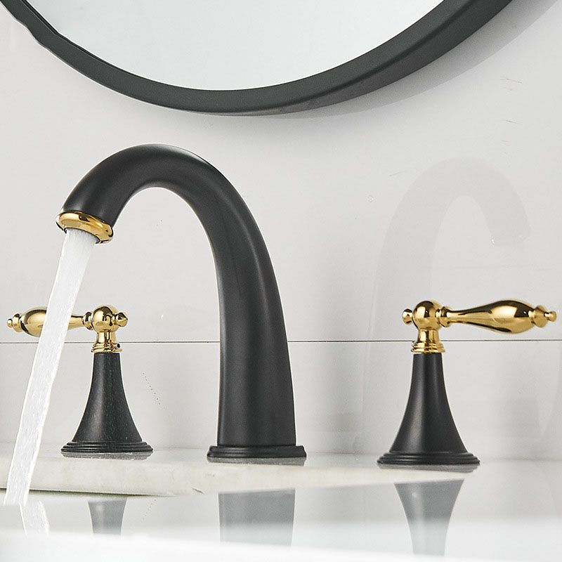 BowLift | Modern widespread sink faucet Simple bathroom double handle faucet with lever handle