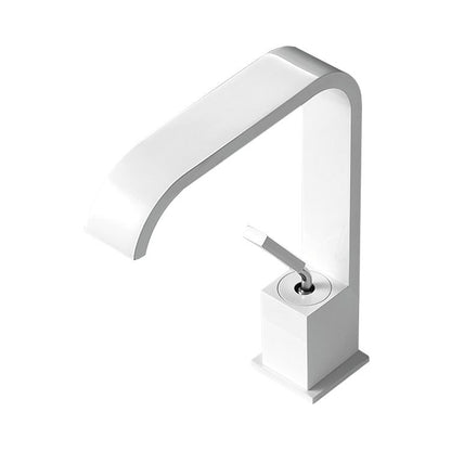 Modern Metal Waterfall Spout Widespread Basin Faucet