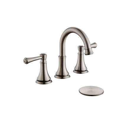 BowLift | Modern Sink Faucet Widespread Faucet with 2 Handles and 3 Holes