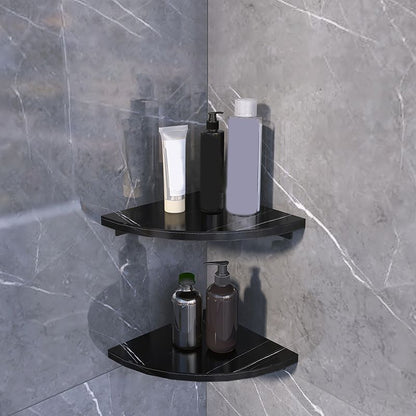 BowLift | 3-piece modern bathroom accessory set marble and metal bathroom shelf
