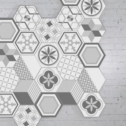 BowLift | Plastic Mosaic Tile Wallpaper Hexagonal for Stick-On and Removable Back Wall Tile