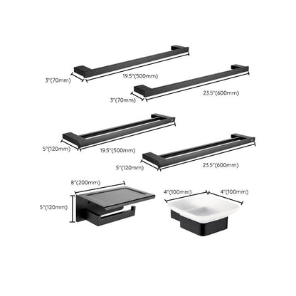 BowLift | 5-piece Modernism Bathroom Accessory Set in Matte Black Stainless Steel